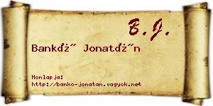 Bankó Jonatán névjegykártya